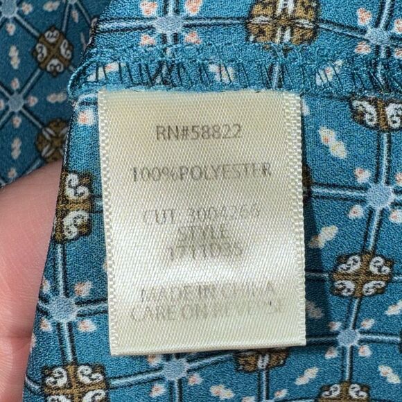 Max Studio Women’s Long Sleeve Blue Patterned Blouse Size XL - Picture 5 of 9